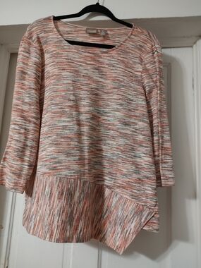 Croft & Barrow Pink Space-Dye Knit Top